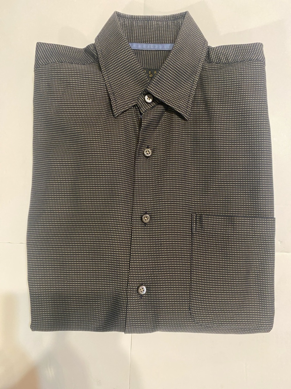 NWOT Robert Talbott Men's shirt Black & Dark Tan Size L